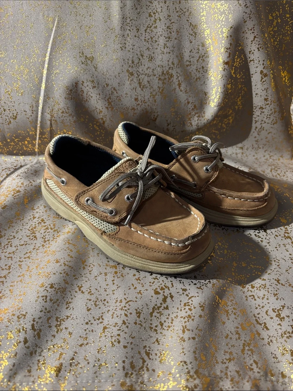 Sperry Tan Suede Lace-Up Boat Shoes